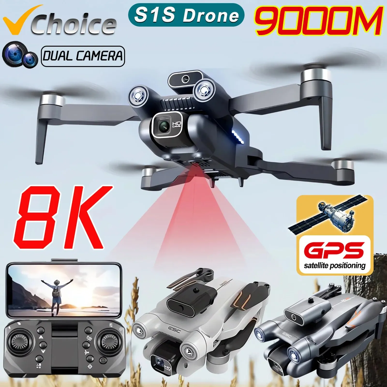 New S1S 5G GPS Drone Camera 8K - Drone Kit Professional incelemesi ve fiyatı