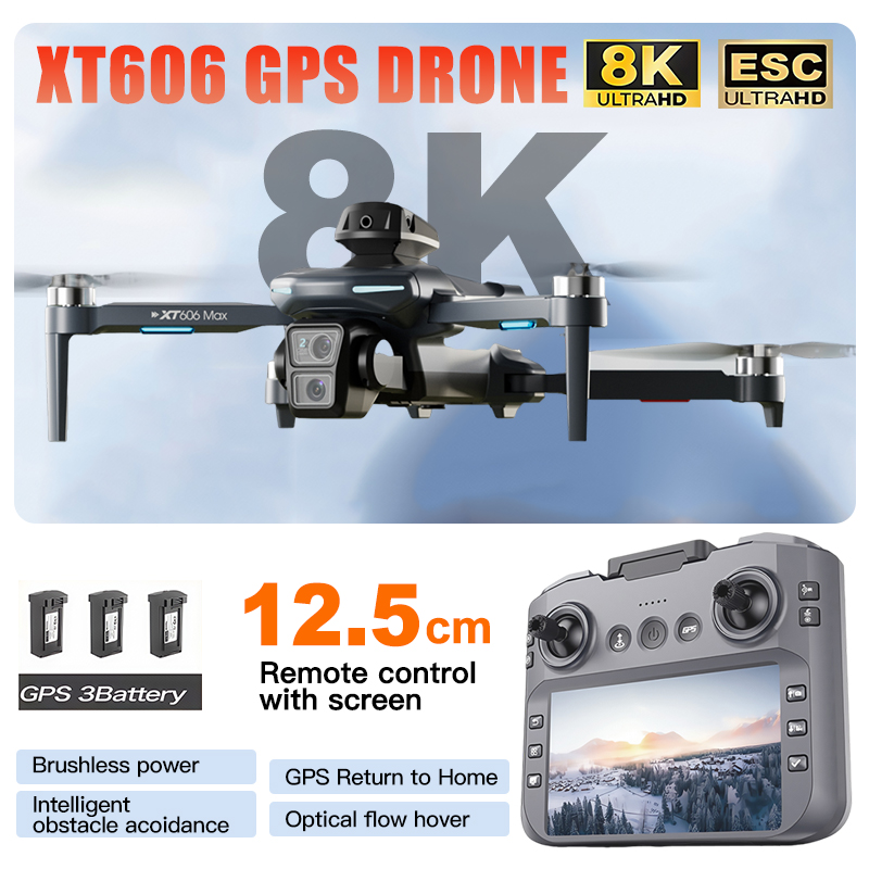 XT606 MAX 3 battery Drone 4k 8 - Drone Kit Long Range incelemesi ve fiyatı