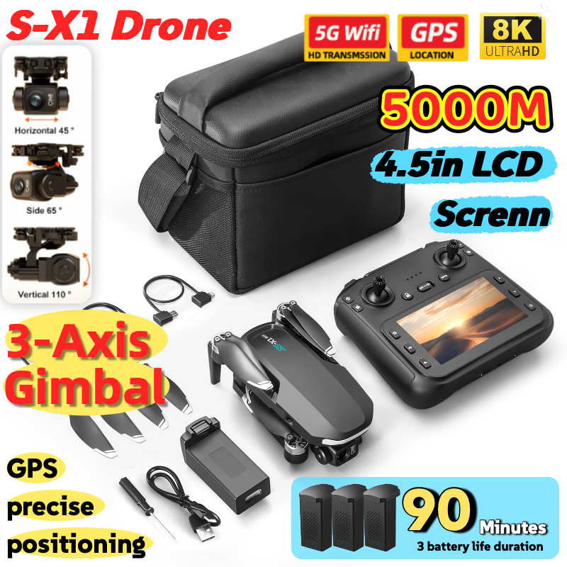 S-X1 MAX GPS Drone with 3-Axis - Drone Kit Long Range incelemesi ve fiyatı