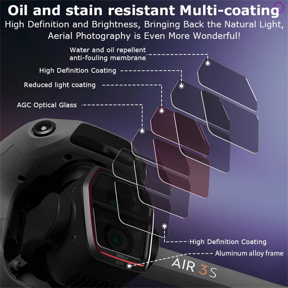 For DJI Air 3S Camera Lens Fil - Drone Kit Waterproof incelemesi ve fiyatı